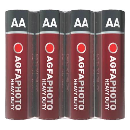 Elem, AA, 4 db, féltartós (szén-cink), zsugor, AGFAPHOTO Heavy Duty (AGHDAA4)