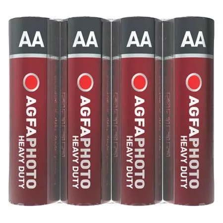 Elem, AA, 4 db, féltartós (szén-cink), zsugor, AGFAPHOTO Heavy Duty (AGHDAA4)