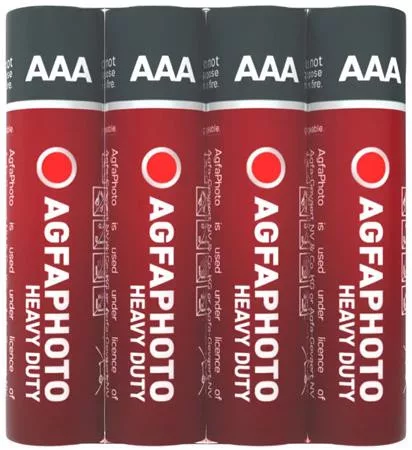 Elem, AAA, 4 db, féltartós (szén-cink), zsugor, AGFAPHOTO Heavy Duty (AGHDAAA4)
