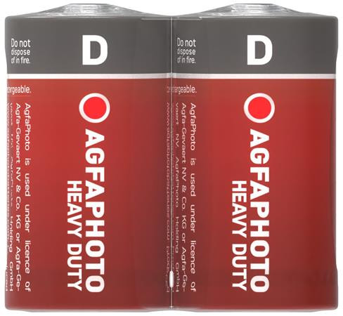 Elem, D góliát, 2 db, féltartós (szén-cink), zsugor, AGFAPHOTO Heavy Duty (AGHDD2)