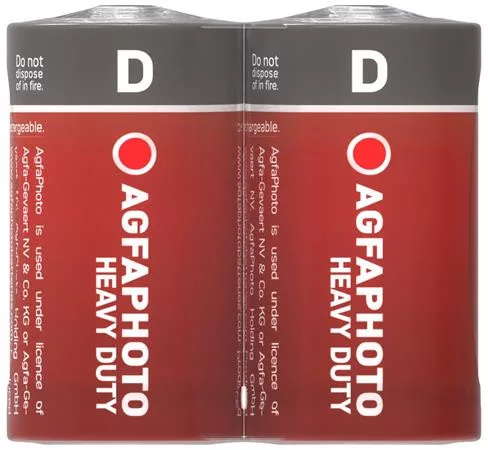 Elem, D góliát, 2 db, féltartós (szén-cink), zsugor, AGFAPHOTO Heavy Duty (AGHDD2)