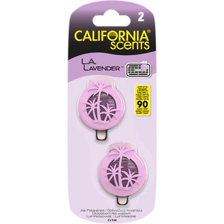 Autóillatosító, mini diffúzer, 2*3 ml, CALIFORNIA SCENTS La Lavender (AICSM14)