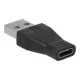 Adapter, USB-A apa/USB-C anya, AVAX AD601 Connect+, fekete (AXAD601)