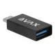 Adapter, USB-A anya/USB-C apa, AVAX AD602 Connect+, fekete (AXAD602)