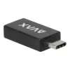 Adapter, USB-A anya/USB-C apa, AVAX AD602 Connect+, fekete (AXAD602)