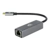Adapter, USB-C 3.0/Ethernet, AVAX AD604, fekete-alumínium (AXAD604)