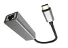 Adapter, USB-C 3.0/Ethernet, AVAX AD604, fekete-alumínium (AXAD604)