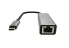 Adapter, USB-C 3.0/Ethernet, AVAX AD604, fekete-alumínium (AXAD604)