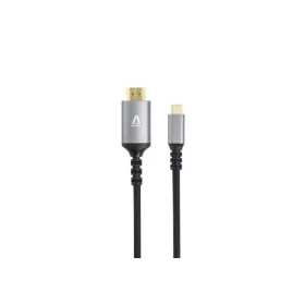   Kábel, USB-C/HDMI 2.0, fonott, 1,5 m, AVAX AV9021, fekete-alumínium (AXAV9021)