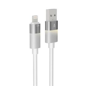   Töltőkábel, USB-A - lightning (Apple), 1 m, AVAX CB310 Glowy, fehér (AXCB310W)