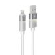Töltőkábel, USB-A - lightning (Apple), 1 m, AVAX CB310 Glowy, fehér (AXCB310W)