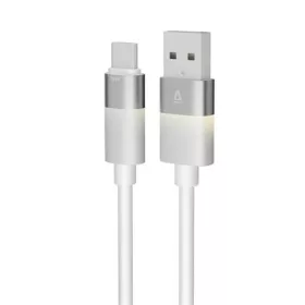   Töltőkábel, USB-A - USB-C, 18W, 1 m, AVAX CB312 Glowy, fehér (AXCB312W)