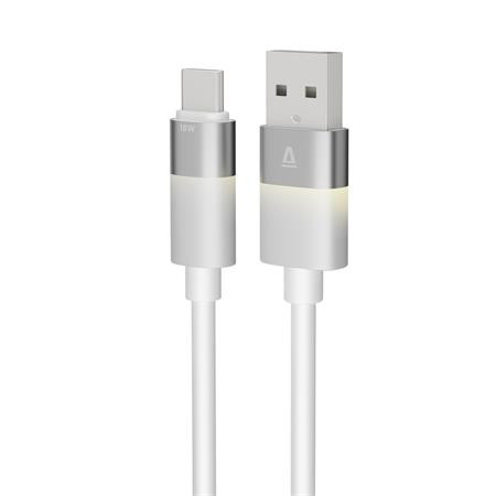 Töltőkábel, USB-A - USB-C, 18W, 1 m, AVAX CB312 Glowy, fehér (AXCB312W)