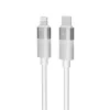 Töltőkábel, USB-C - lightning (Apple), 27W, 1 m, AVAX CB314 Glowy, fehér (AXCB314W)
