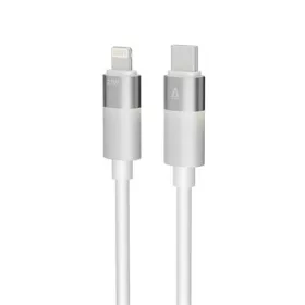   Töltőkábel, USB-C - lightning (Apple), 27W, 1 m, AVAX CB314 Glowy, fehér (AXCB314W)