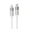 Töltőkábel, USB-C - lightning (Apple), 27W, 1 m, AVAX CB314 Glowy, fehér (AXCB314W)