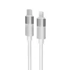 Töltőkábel, USB-C - lightning (Apple), 27W, 1 m, AVAX CB314 Glowy, fehér (AXCB314W)