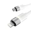 Töltőkábel, USB-C - lightning (Apple), 27W, 1 m, AVAX CB314 Glowy, fehér (AXCB314W)