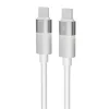 Töltőkábel, USB-C - USB-C, 60W, 1 m, AVAX CB316 Glowy, fehér (AXCB316)