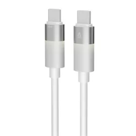   Töltőkábel, USB-C - USB-C, 60W, 1 m, AVAX CB316 Glowy, fehér (AXCB316)