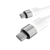 Töltőkábel, USB-C - USB-C, 60W, 1 m, AVAX CB316 Glowy, fehér (AXCB316)