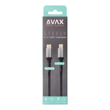 Töltőkábel, USB-C - Lightning, 27W, 1 m, AVAX CB316 Glowy, fehér (AXCB402G)