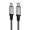Töltőkábel, USB-C - USB-C, 60W, 2 m, AVAX CB632 Steely LED, fekete (AXCB633)