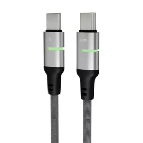   Töltőkábel, USB-C - USB-C, 60W, 2 m, AVAX CB632 Steely LED, fekete (AXCB633)