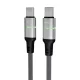 Töltőkábel, USB-C - USB-C, 60W, 2 m, AVAX CB632 Steely LED, fekete (AXCB633)