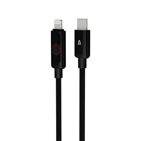 Töltőkábel, USB-C - lightning (Apple), 27W, 1 m, AVAX CB651 Pulsey, szürke (AXCB651)