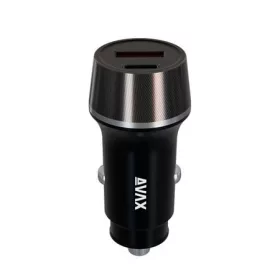 Autós töltő, USB-C, USB-A, AVAX CC340B, fekete (AXCC304B)
