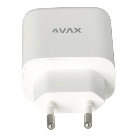 Hálózati töltő, GaN, USB-A + USB-C, AVAX CH360 Speedy, fehér (AXCH360)