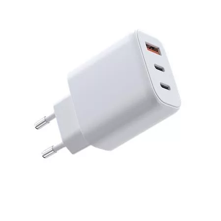 Hálózati töltő, 2xUSB-C PD 3.0, USB-A, 65W, GaN, AVAX CH361 Speedy, fehér (AXCH361)