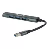 USB 3.0 elosztó-HUB, 4 port, USB 3.0, AVAX HB600, fekete (AXHB600)