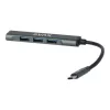 USB-C elosztó-HUB, 4 port, USB 3.0, AVAX HB601, fekete (AXHB601)