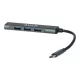 USB-C elosztó-HUB, 4 port, USB 3.0, AVAX HB601, fekete (AXHB601)