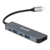 USB-C elosztó-HUB, HDMI+USB-C+2xUSB 3.0, PD, AVAX HB611 Connect+, fekete (AXHB611)