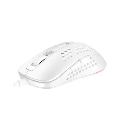 Egér, vezetékes, gaming, RGB, AVAX LW01, fehér (AXLW01W)