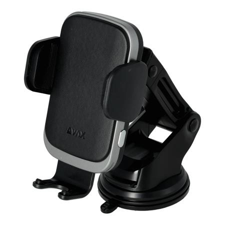 Autós töltő, vezeték nélküli, szellőzőrácsra/szélvédőre, AVAX WH601 Freely+, fekete (AXWH601)