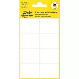   Etikett, 38x29 mm, kézzel írható, lekerekített sarkú, AVERY ZWECKFORM, 40 etikett/csomag (AY3078)
