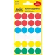 Etikett, 18 mm, kör, AVERY ZWECKFORM, 5 különböző szín, 96 etikett/csomag (AY3089)