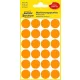 Etikett, 18 mm, kör, AVERY ZWECKFORM, neon narancs, 96 etikett/csomag (AY3173)