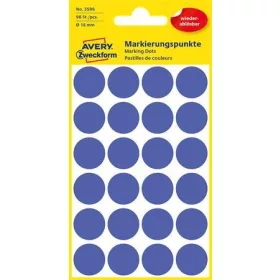   Etikett, 18 mm, kör, eltávolítható, AVERY ZWECKFORM, indigókék, 96 etikett/csomag (AY3596)