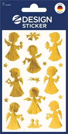 Matrica,  2 ív, 76x120 mm, AVERY ZWECKFORM, Z-Design No.52393, arany angyalkák (AY52393)