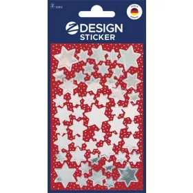   Matrica,  2 ív, 76x120 mm, AVERY ZWECKFORM, Z-Design No.52812, ezüst csillagok (AY52812)