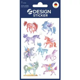   Matrica, papír, 1 ív, 76x120 mm, AVERY ZWECKFORM, Z-Design No.53148, unikornisok (AY53148)