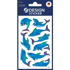   Matrica, papír, 2 ív, 76x120 mm, AVERY ZWECKFORM, Z-Design No.53444, csillogó delfinek (AY53444)
