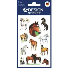   Matrica, papír, 2 ív, 76x120 mm, AVERY ZWECKFORM, Z-Design No.53483, csillogó lovak (AY53483)