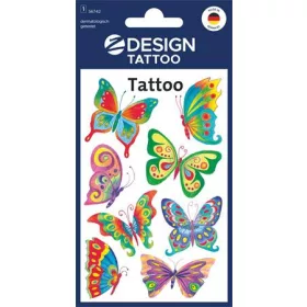   Matrica, tetoválás, 1 ív, 76x120 mm, AVERY ZWECKFORM, Z-Design No.56742, pillangók (AY56742)