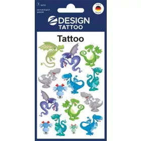   Matrica, tetoválás, 1 ív, 76x120 mm, AVERY ZWECKFORM, Z-Design No.56751, sárkányok (AY56751)